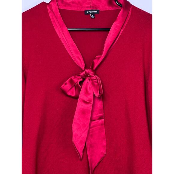 J. Peterman Womens Medium Red Long Sleeve Wool Satin Blend Pullover Sweater - Picture 6 of 7